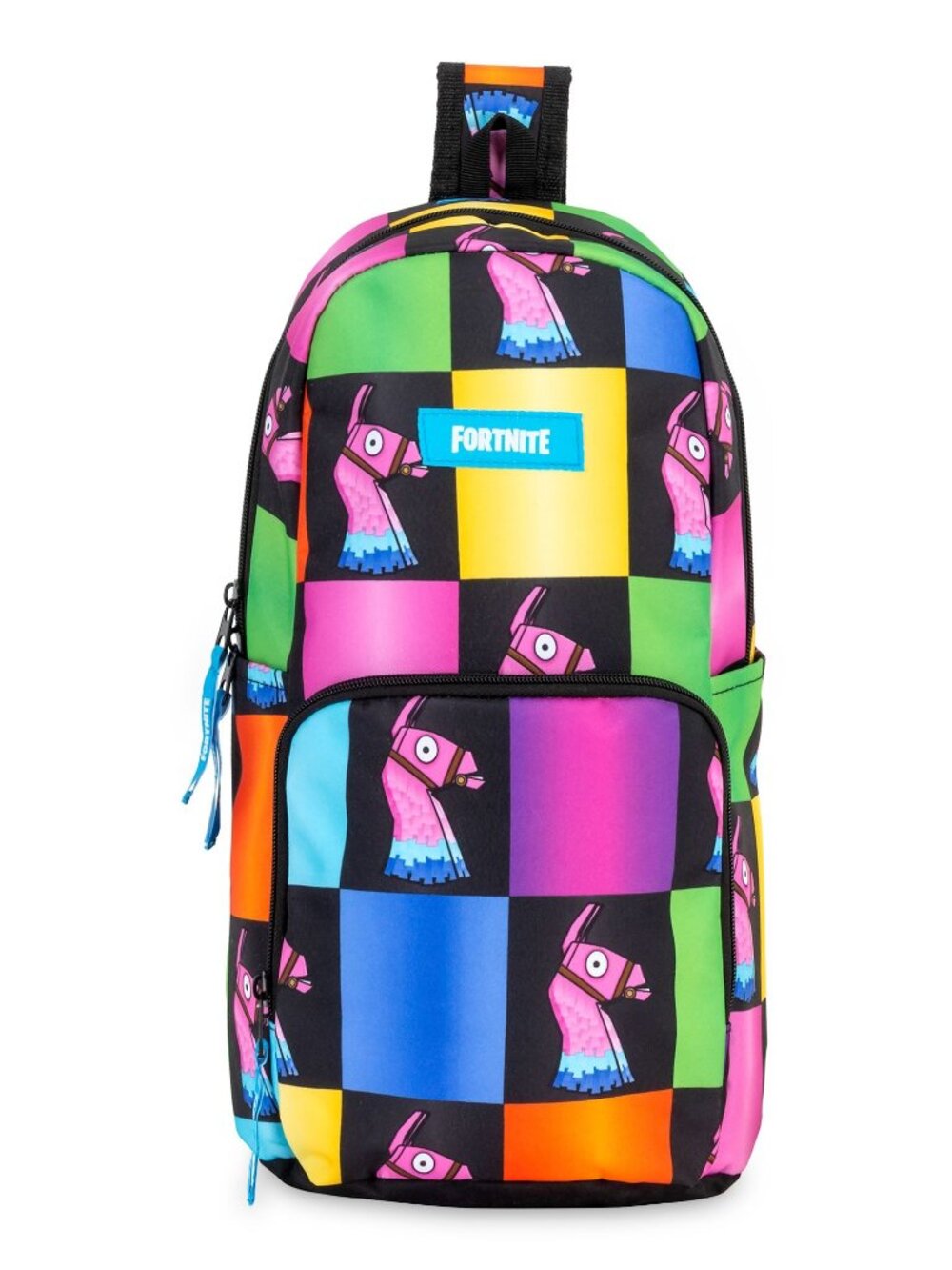 Fortnite Amplify Rainbow Checkered Loot Llama Sling Backpack School Bag